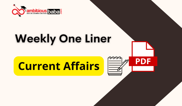 Weekly One Liner Current Affairs 1st to 8th January 2026